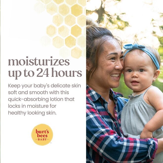 Burt’s Bees Baby Nourishing Lotion – Original Formula with Sunflower Seed Oil, Shea Butter & Buttermilk – 99% Natural Baby Moisturizer for Soft, Hydrated Skin – Pediatrician-Tested – Made in USA – 340.1g
