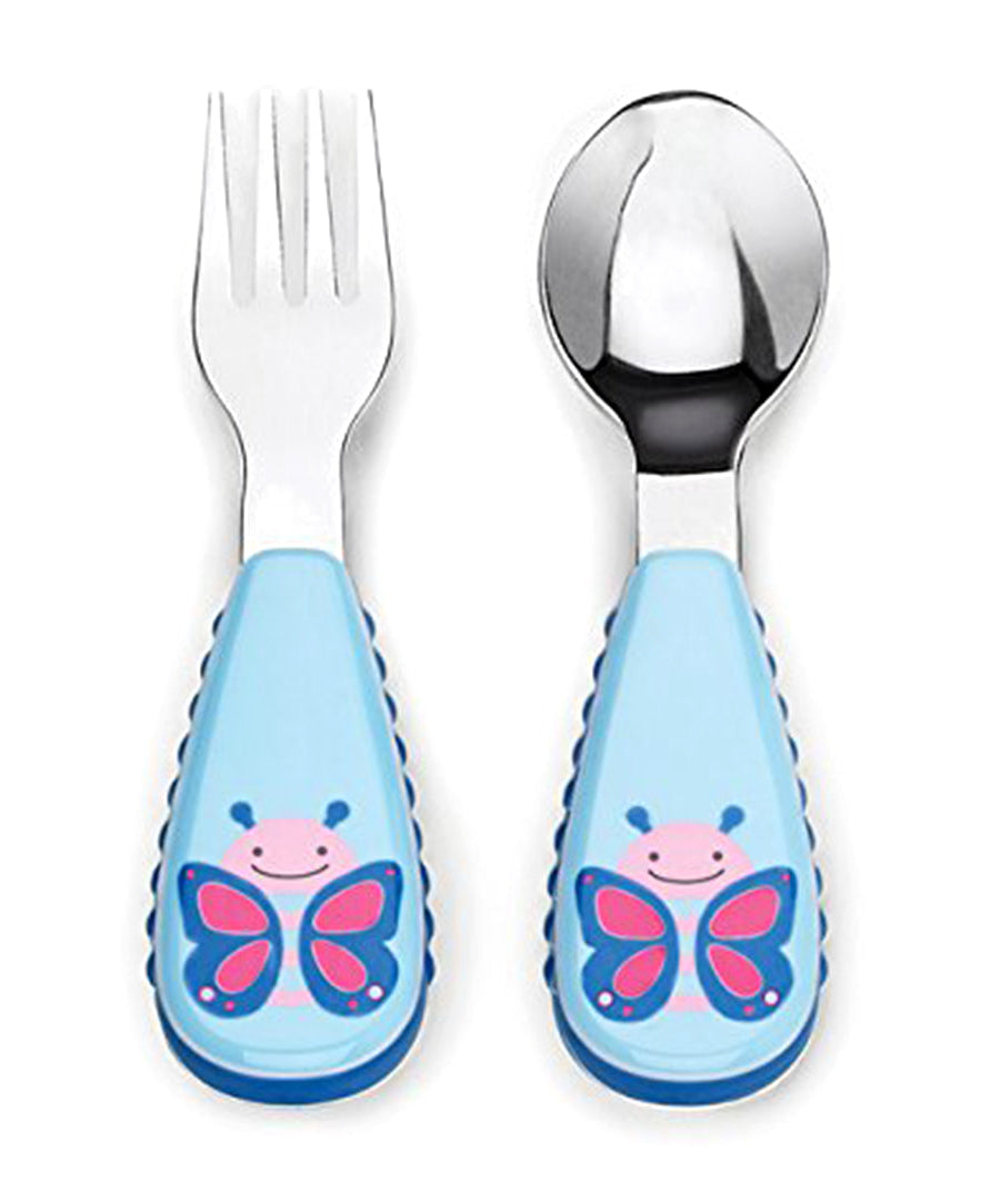 Skip Hop Zootensils Fork & Spoon Set | Utensils for Toddlers 12+ Months - MINIMEE KIDS