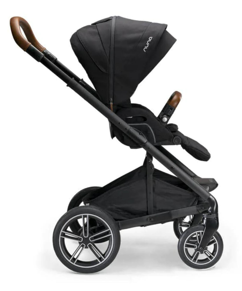 Nuna Mixx Next Baby Stroller - Rear Wheel Free Flex Suspension, Compact Fold Away Axle, Reversible Seat, Pram for 0M+ (Up to 22kg) - Caviar - MINIMEE KIDS