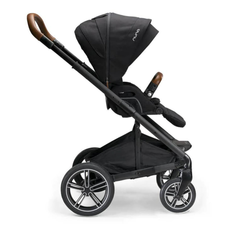 Nuna Mixx Next Baby Stroller - Rear Wheel Free Flex Suspension, Compact Fold Away Axle, Reversible Seat, Pram for 0M+ (Up to 22kg) - Caviar - MINIMEE KIDS