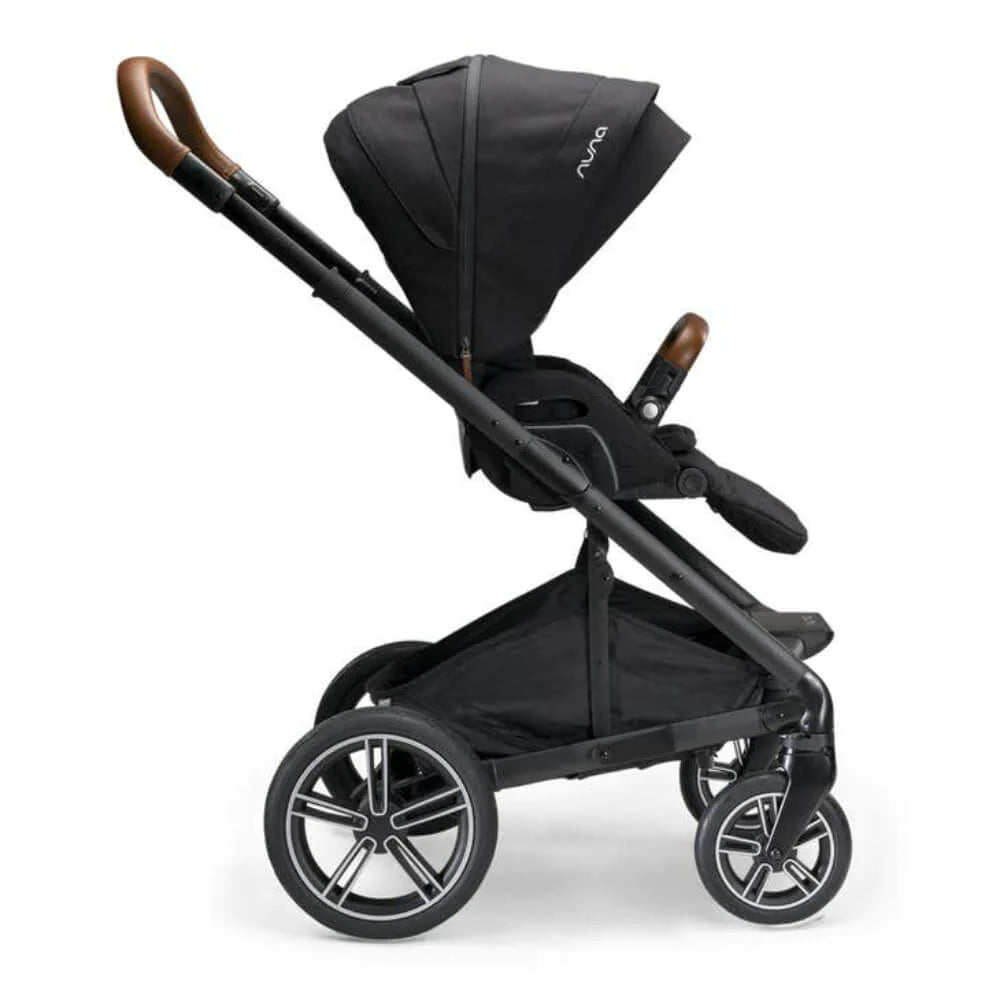 Nuna Mixx Next Baby Stroller - Rear Wheel Free Flex Suspension, Compact Fold Away Axle, Reversible Seat, Pram for 0M+ (Up to 22kg) - Caviar - MINIMEE KIDS