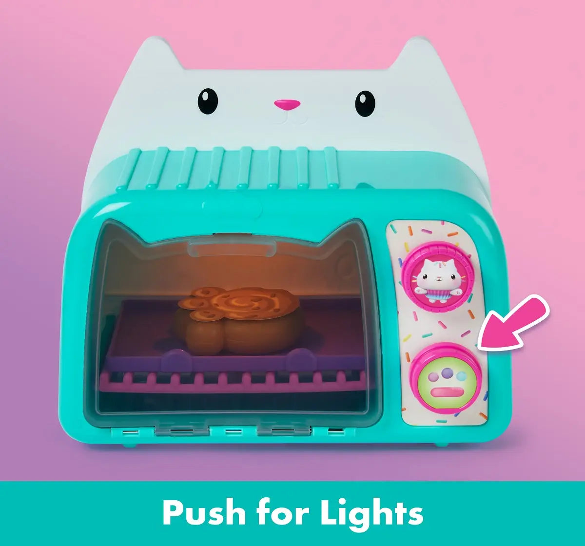 Gabby’s Dollhouse Cakey Oven Toy Set | Interactive Pretend Baking Playset with Lights & Sounds – 11-Piece Kit for Ages 3+ | DreamWorks Netflix Series Inspired | Includes Cakey Figure, Treats & Accessories