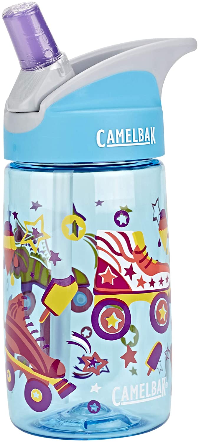 CamelBak Eddy+ Kids 400ml Water Bottle - Roller Skates Design | Spill-Proof, Easy-Sip & BPA-Free | for 3+ Years