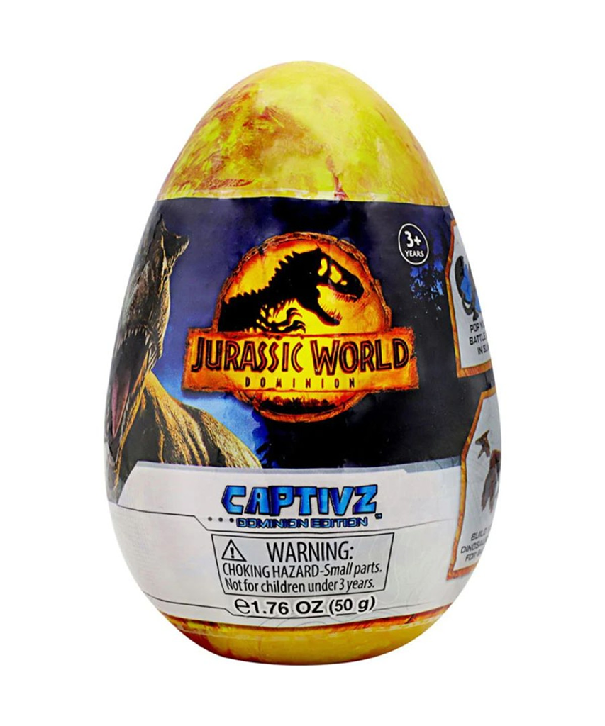 Captivz Jurassic World Dominion Edition - 4 Pack Dinosaurs in Slime, Metallic Dinosaur Inside, for Ages 3+