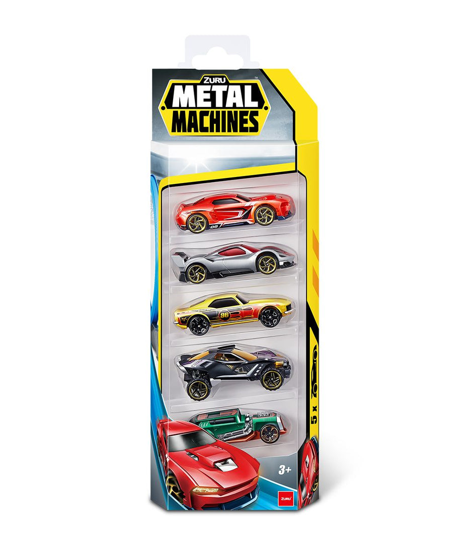Zuru Metal Machines Die Cast Cars 5-Pack (Assorted - Images are for reference same will not be come) - Durable 1:64 Scale Multicolour Vehicle Set for Kids Aged 3 and Up - Perfect for Collecting and Interactive Play - MINIMEE KIDS