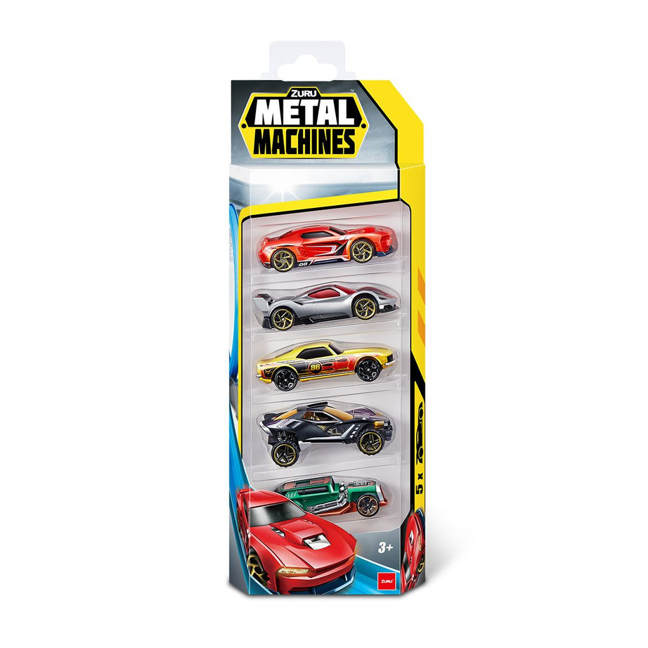 Zuru Metal Machines Die Cast Cars 5-Pack - Durable 1:64 Scale Multicolour Vehicle Set for Kids Aged 3 and Up - Perfect for Collecting and Interactive Play