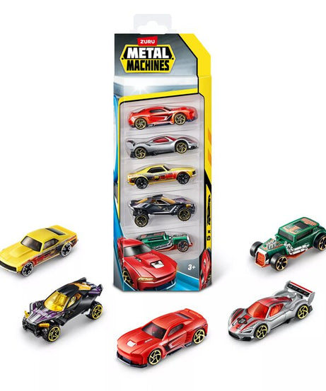 Zuru Metal Machines Die Cast Cars 5-Pack (Assorted - Images are for reference same will not be come) - Durable 1:64 Scale Multicolour Vehicle Set for Kids Aged 3 and Up - Perfect for Collecting and Interactive Play - MINIMEE KIDS