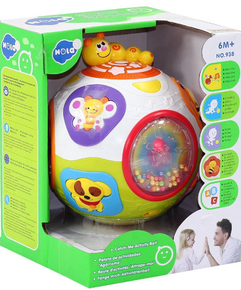 Hola Catch Me Activity Ball | Interactive Learning Toy with Music, Sounds & Motion | Educational Ball for Babies & Toddlers - MINIMEE KIDS