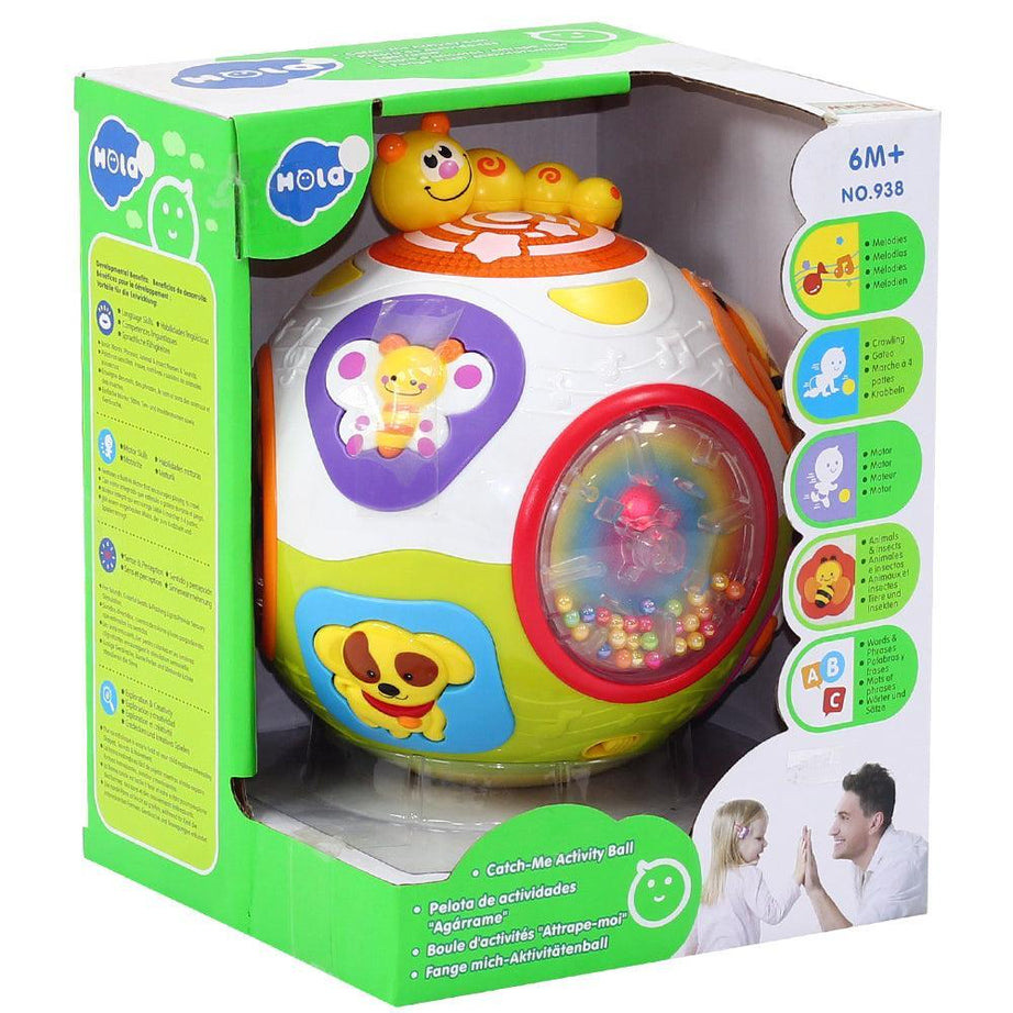 Hola Catch Me Activity Ball | Interactive Learning Toy with Music, Sounds & Motion | Educational Ball for Babies & Toddlers