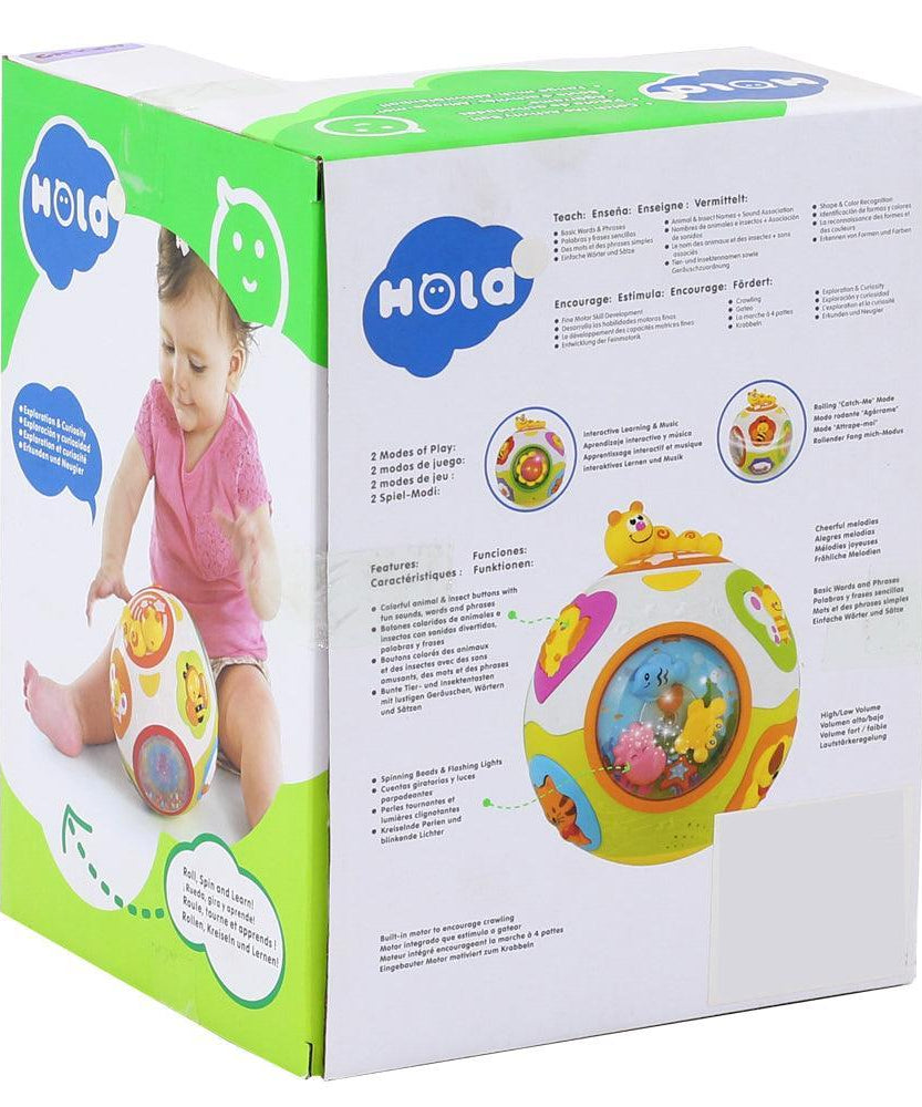 Hola Catch Me Activity Ball | Interactive Learning Toy with Music, Sounds & Motion | Educational Ball for Babies & Toddlers - MINIMEE KIDS