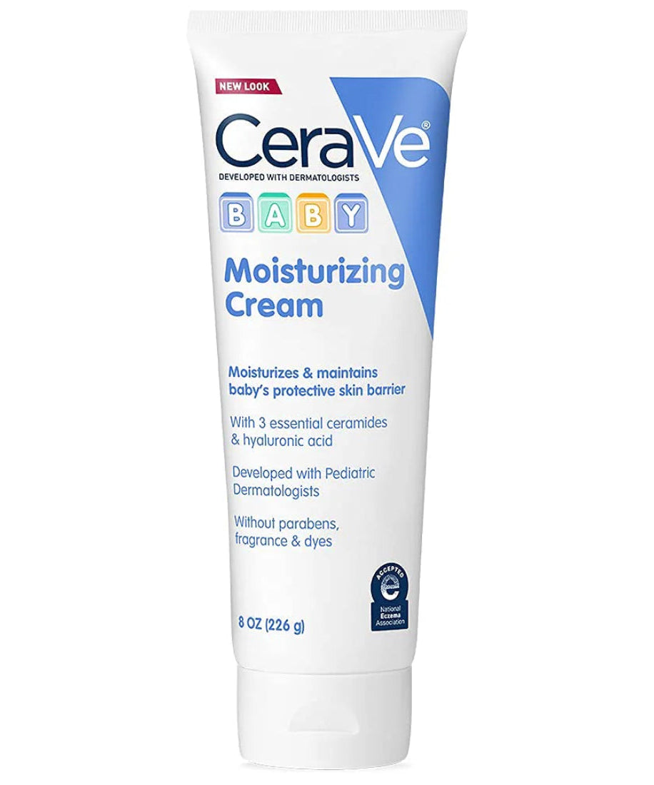 CeraVe Baby Moisturizing Cream with 3 Essential Ceramides & Hyaluronic Acid | Fragrance-Free & Eczema Safe | 5oz (142g) & 8oz (226g)