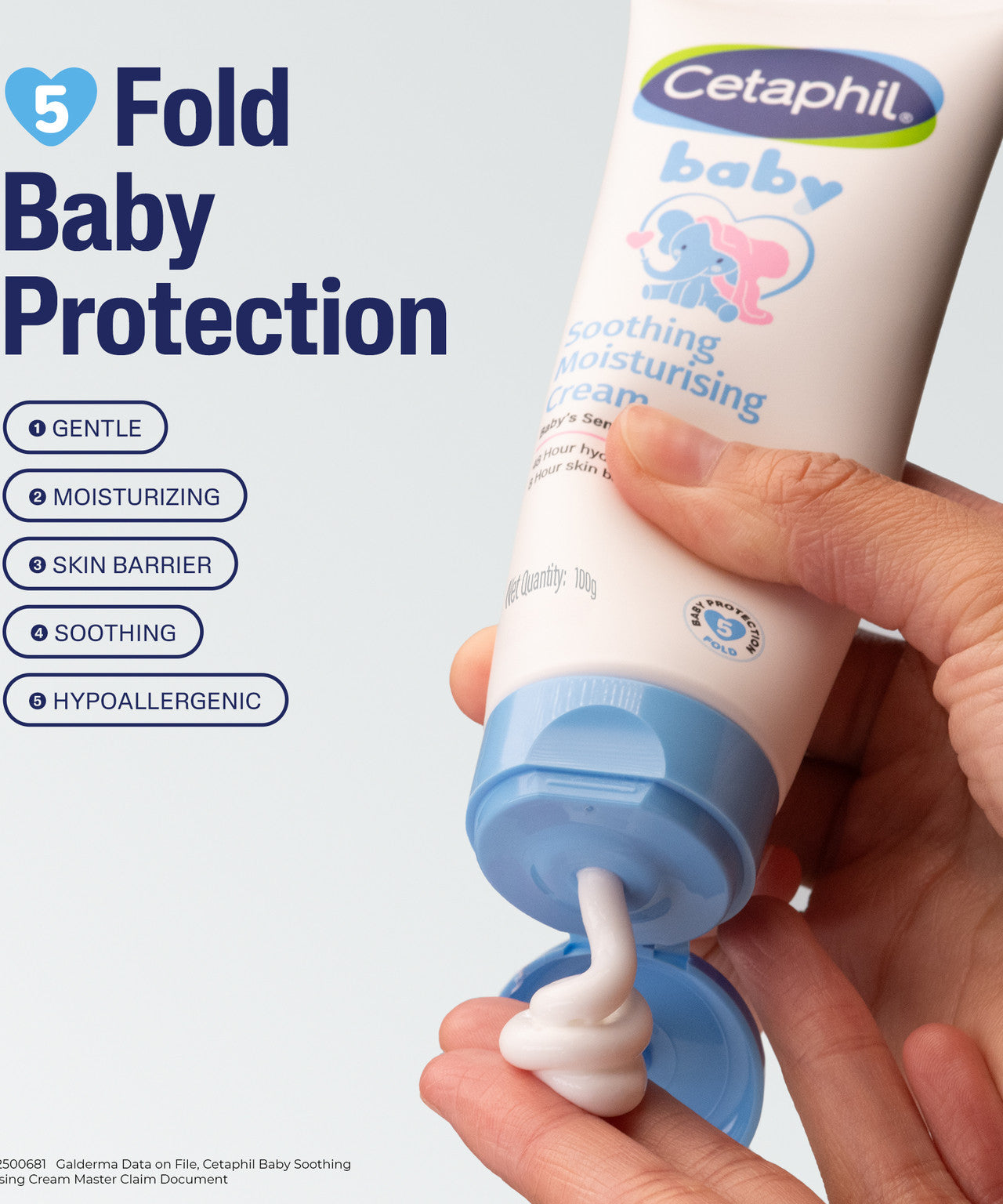 Cetaphil Baby Soothing Moisturising Cream for Sensitive Skin (100g) – 48-Hour Hydration & 8-Hour Skin Barrier Protection, Fragrance-Free | Face and Body Cream (Made in Canada)