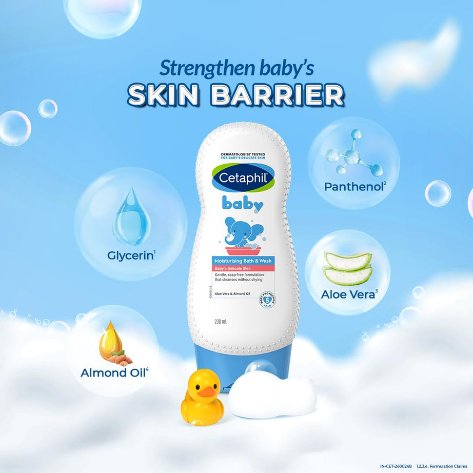 Cetaphil Baby Moisturising Bath & Wash for Baby's Delicate Skin - 230ml