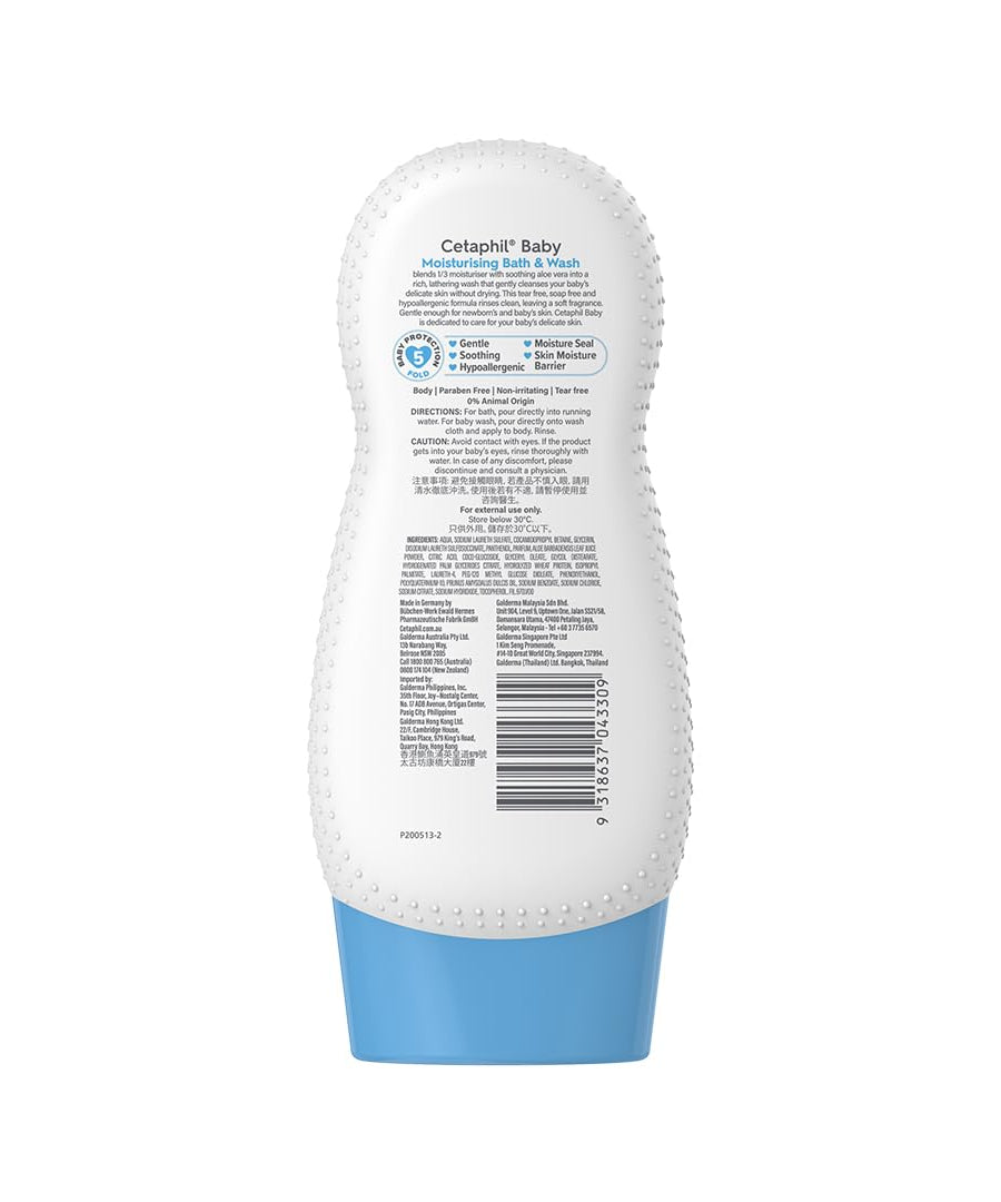 Cetaphil Baby Moisturising Bath & Wash for Baby's Delicate Skin - 230ml