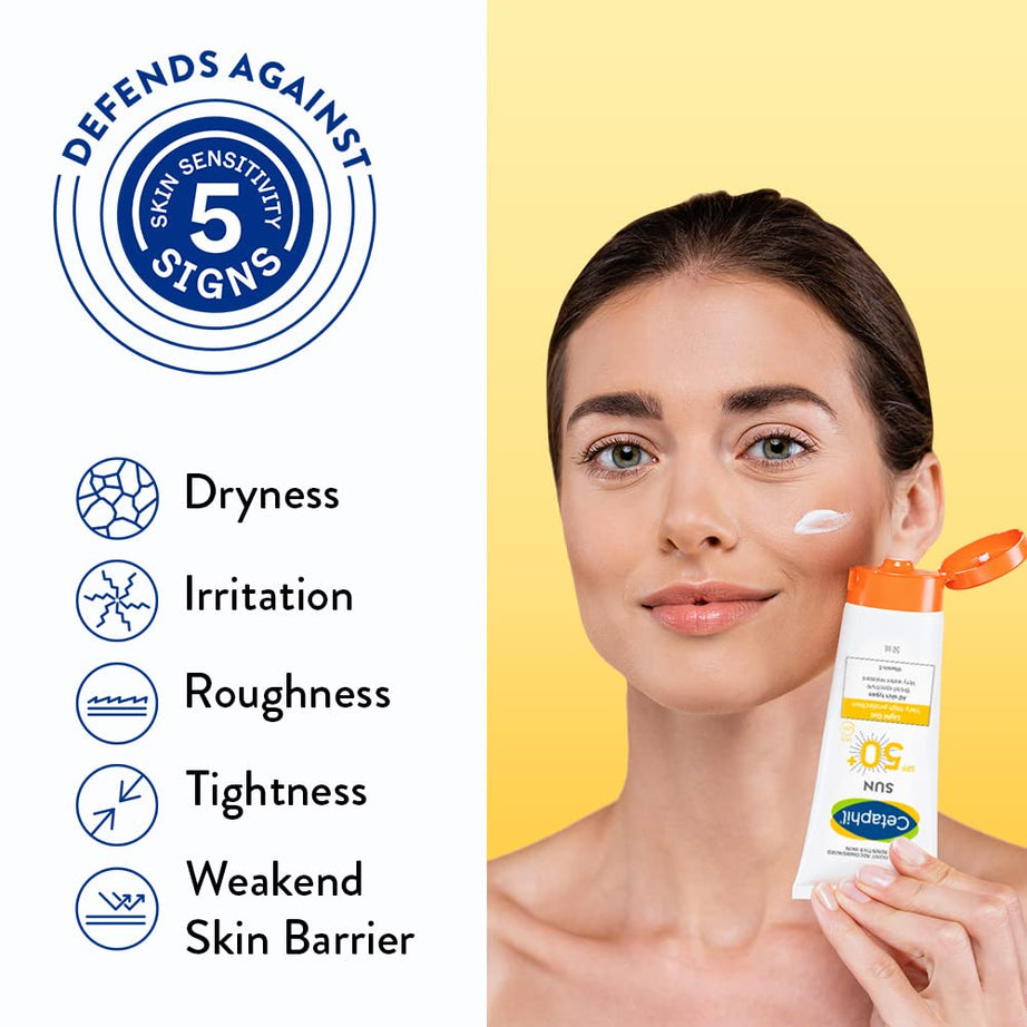 Cetaphil Sun SPF 50+ Sunscreen | Very High Protection Light Gel Water Resistant Vitamin E - 50ml
