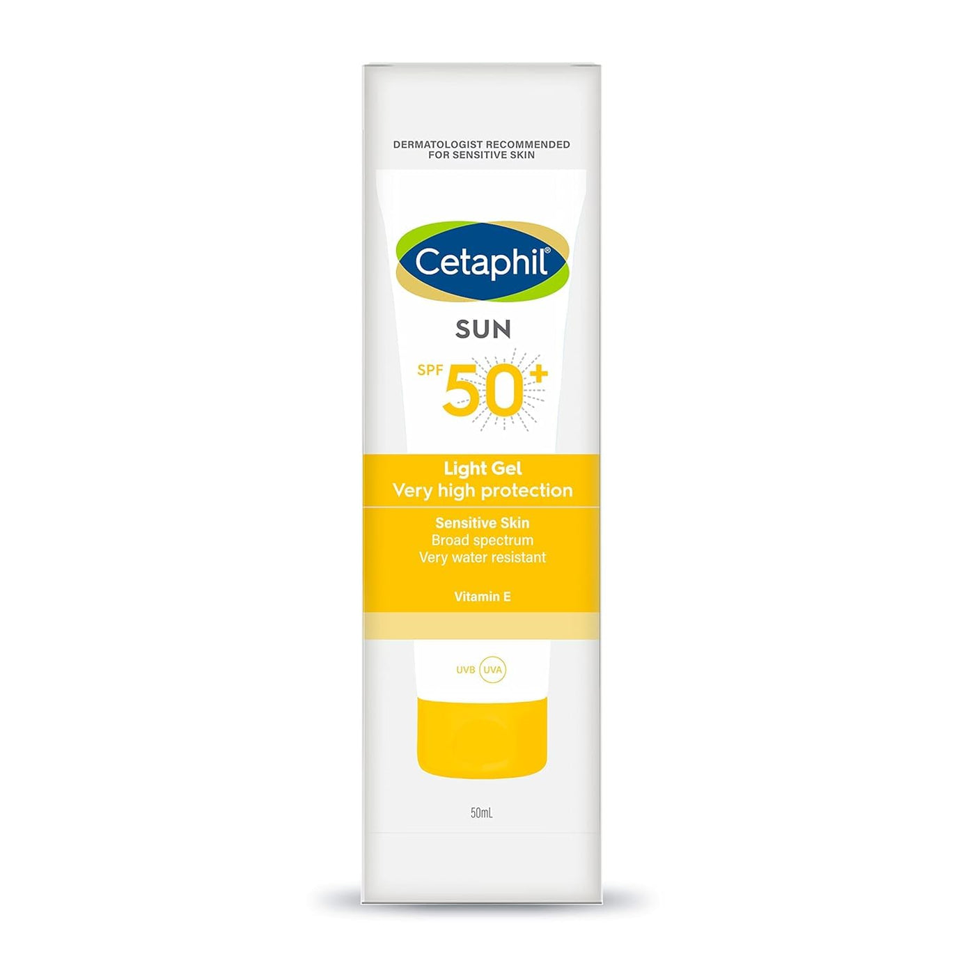 Cetaphil Sun SPF 50+ Sunscreen | Very High Protection Light Gel Water Resistant Vitamin E - 50ml