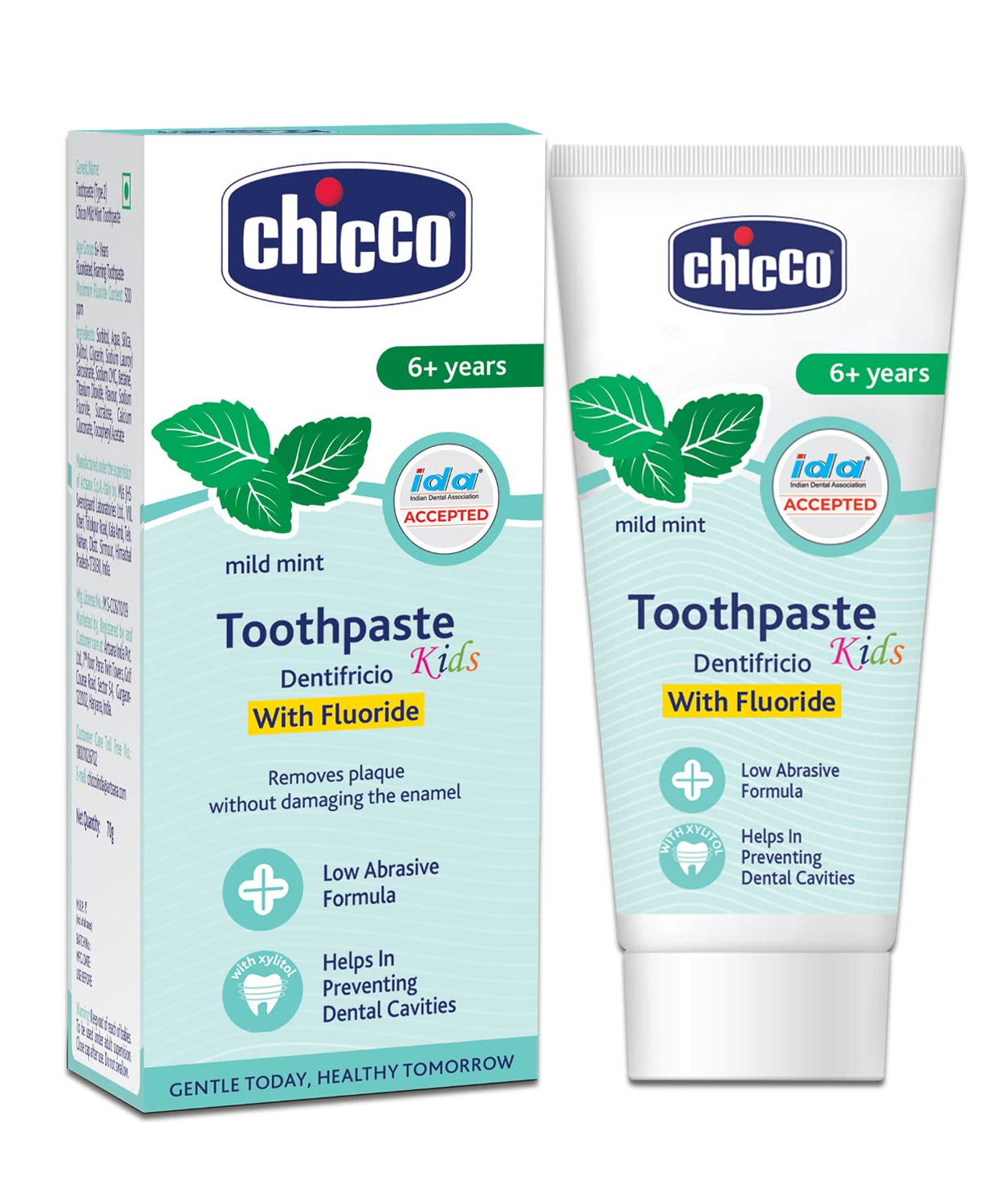 Chicco Mild Mint Toothpaste With fluoride for 6+ Years kids - 70g