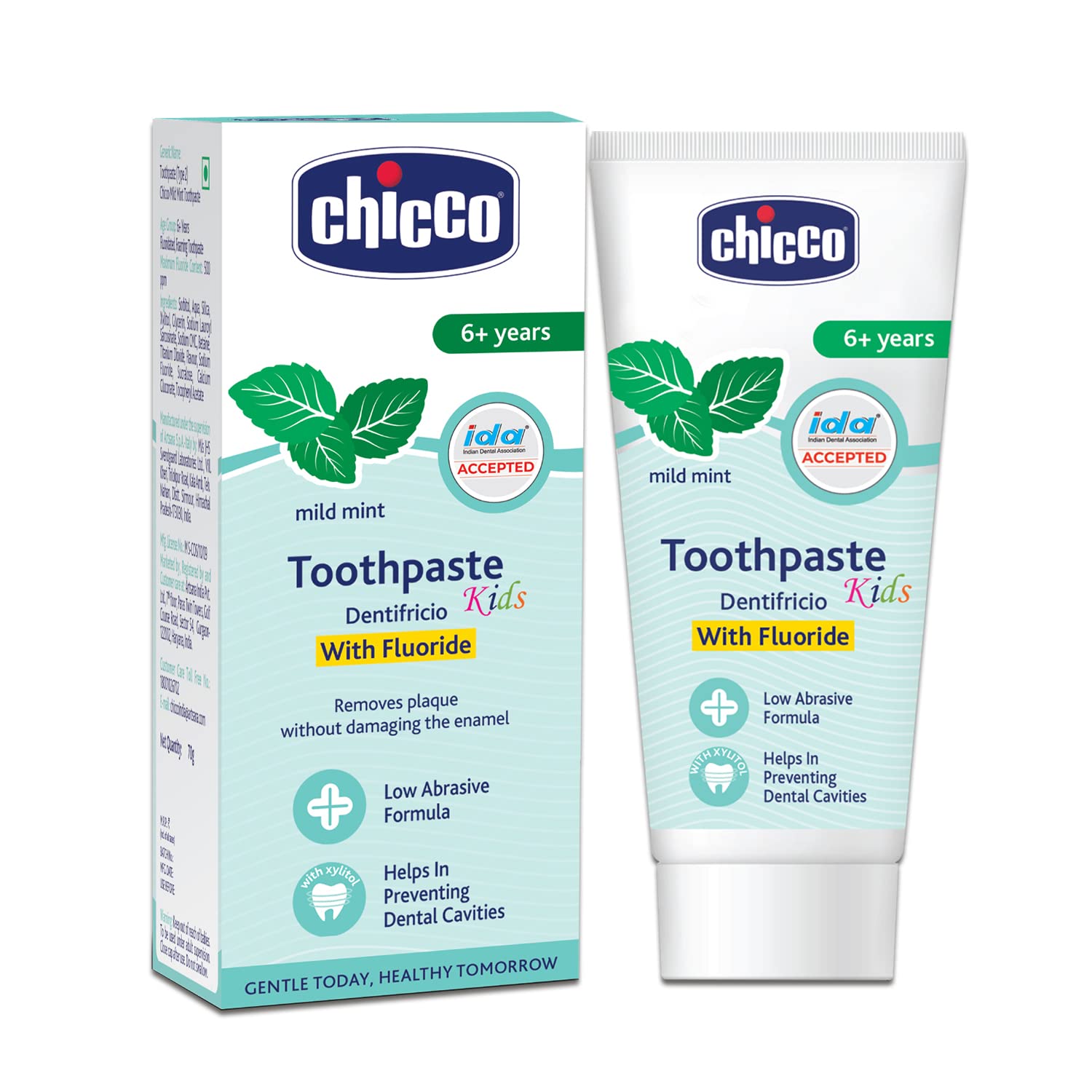 Chicco Mild Mint Toothpaste With fluoride for 6+ Years kids - 70g