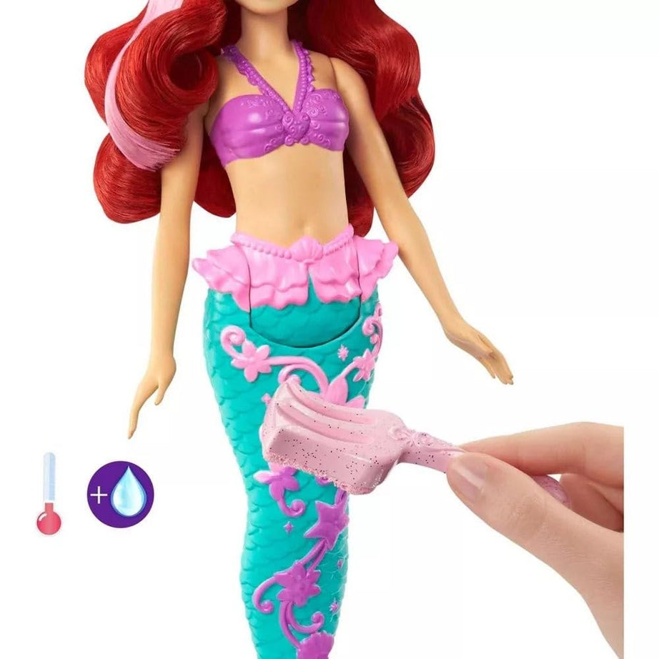 Disney Princess Color Splash Ariel Mermaid Doll with Color-Change Hair and Tail - Water Toy Inspired by The Little Mermaid