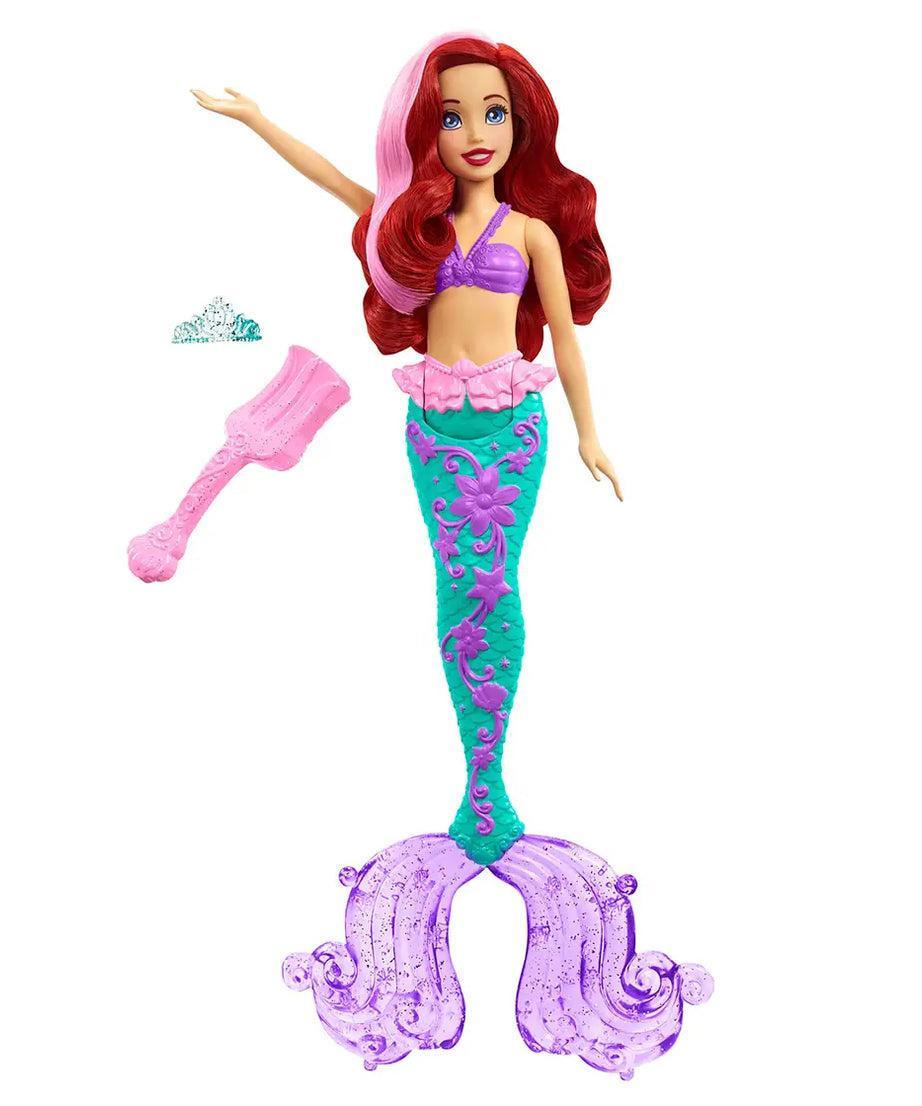 Disney Princess Color Splash Ariel Mermaid Doll with Color-Change Hair and Tail - Water Toy Inspired by The Little Mermaid - MINIMEE KIDS