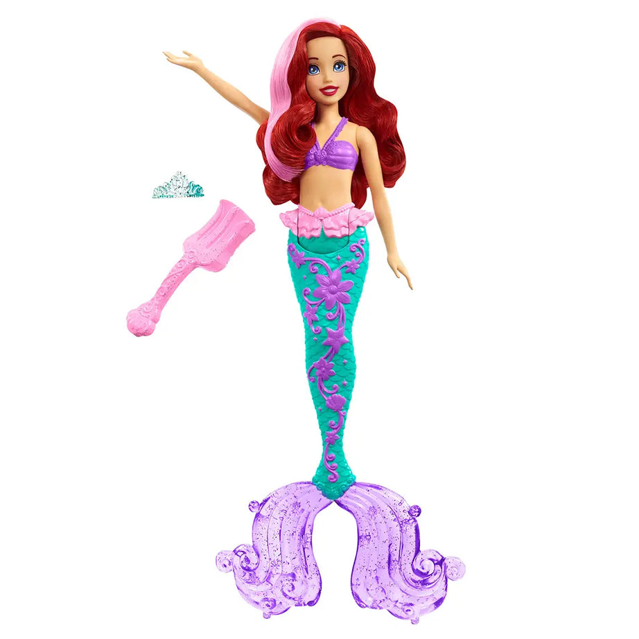 Disney Princess Color Splash Ariel Mermaid Doll with Color-Change Hair and Tail - Water Toy Inspired by The Little Mermaid