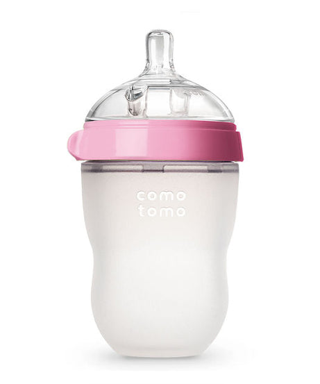 Comotomo Soft Hygienic Silicone Baby Feeding Bottle for 3+ Months - 250ml | 2 Hole Medium Flow - MINIMEE KIDS