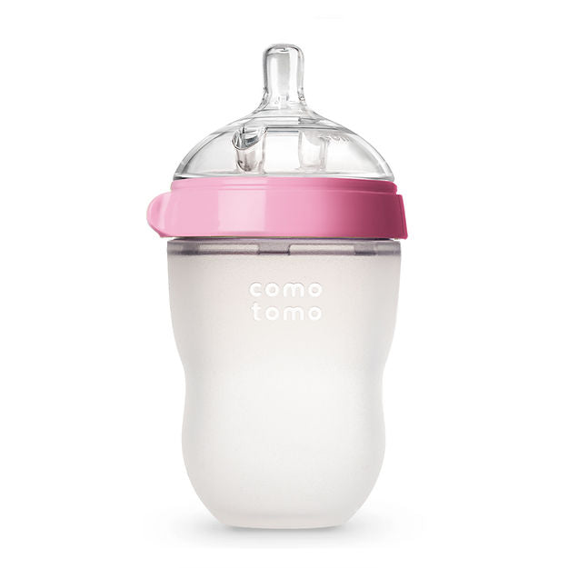 Comotomo Soft Hygienic Silicone Baby Feeding Bottle for 3+ Months - 250ml | 2 Hole Medium Flow