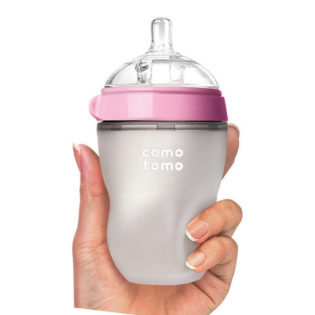 Comotomo Soft Hygienic Silicone Baby Feeding Bottle for 3+ Months - 250ml | 2 Hole Medium Flow