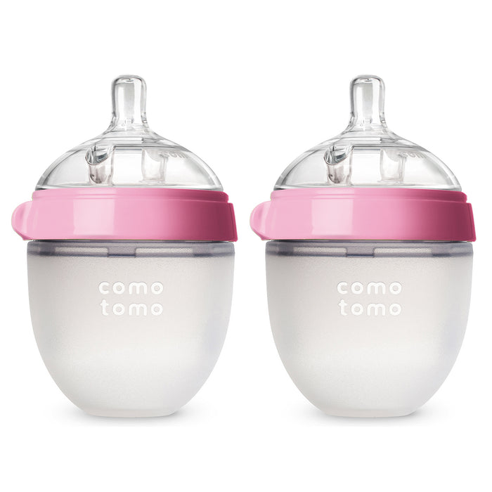 Comotomo Soft Hygienic Silicone Baby Bottle 2 Pack - 150ml Each | 1 Hole Slow Flow - MINIMEE KIDS