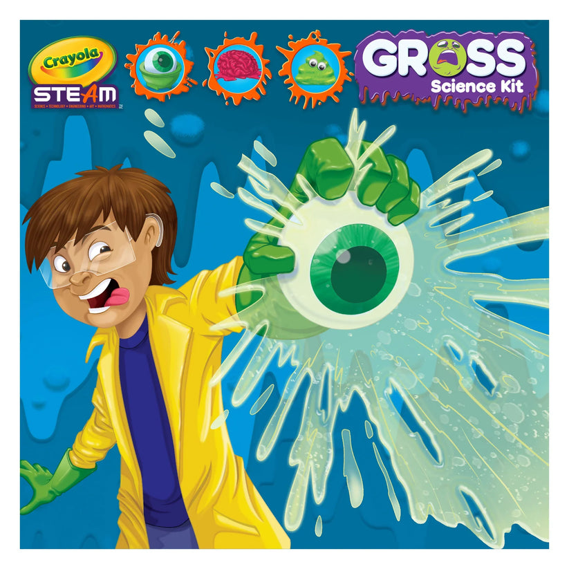 Crayola Gross Science Kit for Kids – STEAM Learning Set with 20 Experiments | Slimy, Gooey, Gross Fun for Ages 8+ | Educational Toy for Boys & Girls