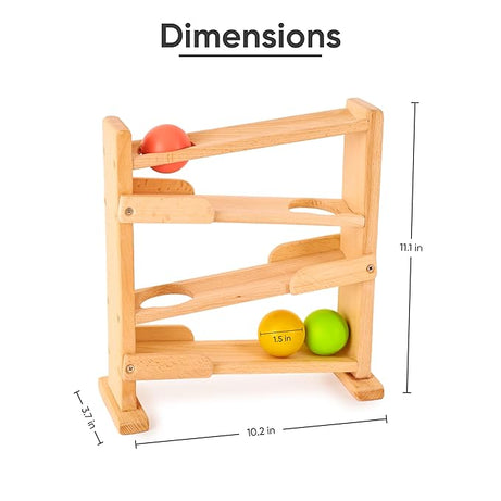Curious Cub Wooden Ball Tracker, Montessori-Inspired Educational Ramp Toy for Babies 11 Months+ | Develops Visual Tracking, Fine Motor Skills, and Concentration