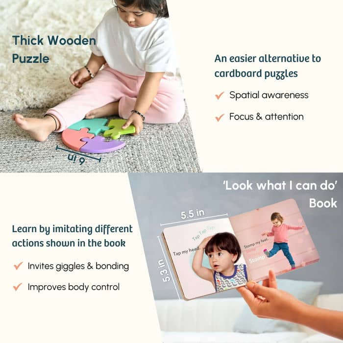 Curious Cub Level 9 Play & Learn Montessori Kit (19-21 Months+) | 10-Piece Toddler Development Set for Practical Life, Logic & Matching | minimee kids