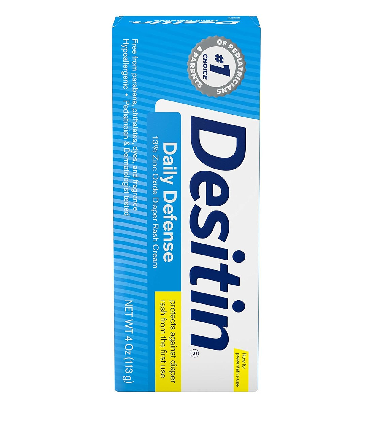 Desitin Daily Defense Diaper Rash Cream with 13% Zinc Oxide – Gentle & Effective Baby Skin Protection, Soothes & Prevents Rash | 113g (Blue Pack)