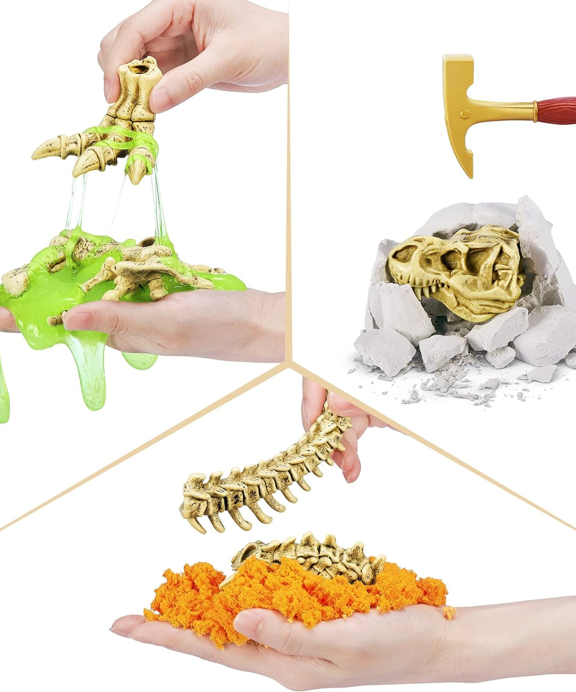 Zuru Robo Alive Mega Dino Fossil Find - Excavation Kit with Robotic Dinosaur Skeleton, Lights Up, Roars, Includes Fossils, Slime, and Sand, for Kids Ages 5+