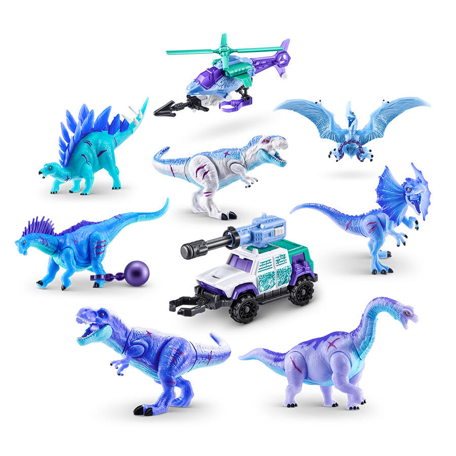 Zuru 5 Surprise Dino Strike Ice Age | Mystery Capsule with Buildable Dinosaur or Vehicle, Weapon & Slime | 9 to Collect (Assorted)