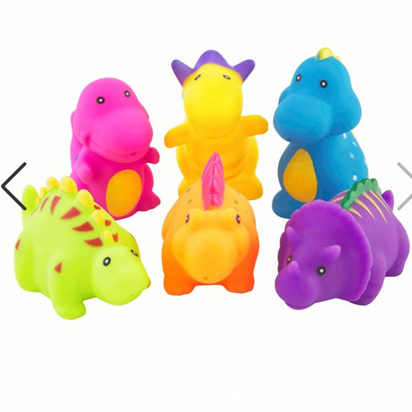 6PCS Dinosaur Bath Squirter Toys | Squeaky Shower Squeeze Toys for Kids | Fun Water Play Gift for Toddlers | Color May Vary