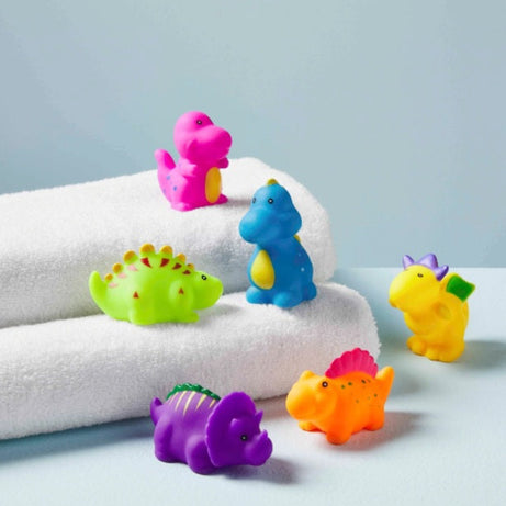 6PCS Dinosaur Bath Squirter Toys | Squeaky Shower Squeeze Toys for Kids | Fun Water Play Gift for Toddlers | Color May Vary