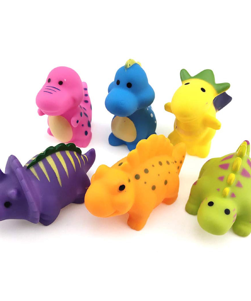 6PCS Dinosaur Bath Squirter Toys | Squeaky Shower Squeeze Toys for Kids | Fun Water Play Gift for Toddlers | Color May Vary - MINIMEE KIDS