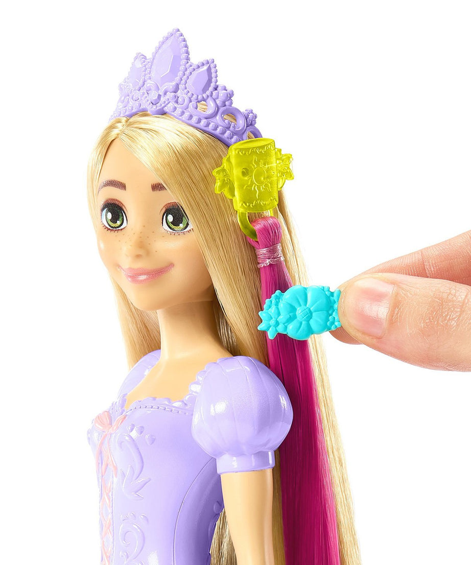 Disney Princess Fairy-Tale Hair Rapunzel Doll with Extra-Long Color-Changing Hair, Styling Accessories & Frying Pan Brush for Kids 3+ Years - MINIMEE KIDS