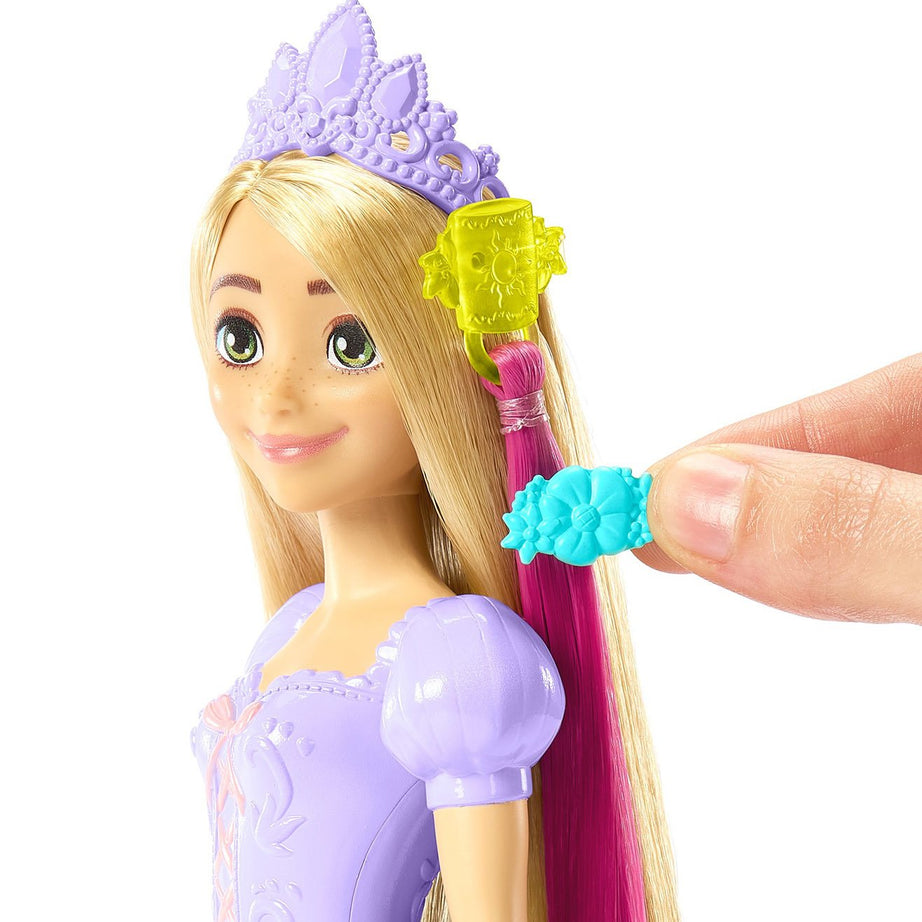 Disney Princess Fairy-Tale Hair Rapunzel Doll with Extra-Long Color-Changing Hair, Styling Accessories & Frying Pan Brush for Kids 3+ Years