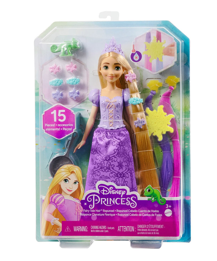 Disney Princess Fairy-Tale Hair Rapunzel Doll with Extra-Long Color-Changing Hair, Styling Accessories & Frying Pan Brush for Kids 3+ Years - MINIMEE KIDS