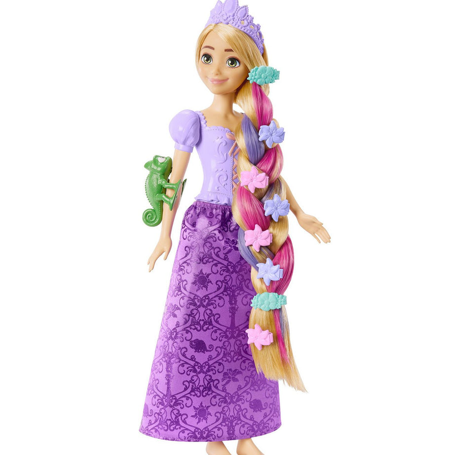 Disney Princess Fairy-Tale Hair Rapunzel Doll with Extra-Long Color-Changing Hair, Styling Accessories & Frying Pan Brush for Kids 3+ Years
