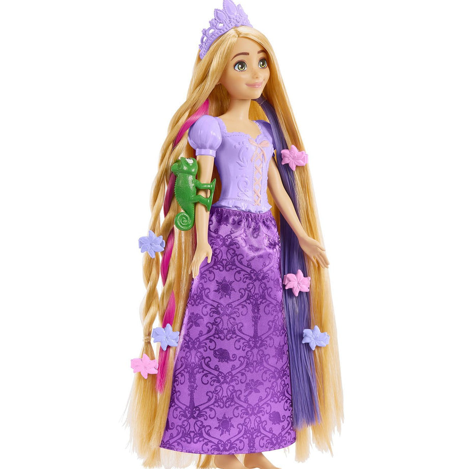 Disney Princess Fairy-Tale Hair Rapunzel Doll with Extra-Long Color-Changing Hair, Styling Accessories & Frying Pan Brush for Kids 3+ Years