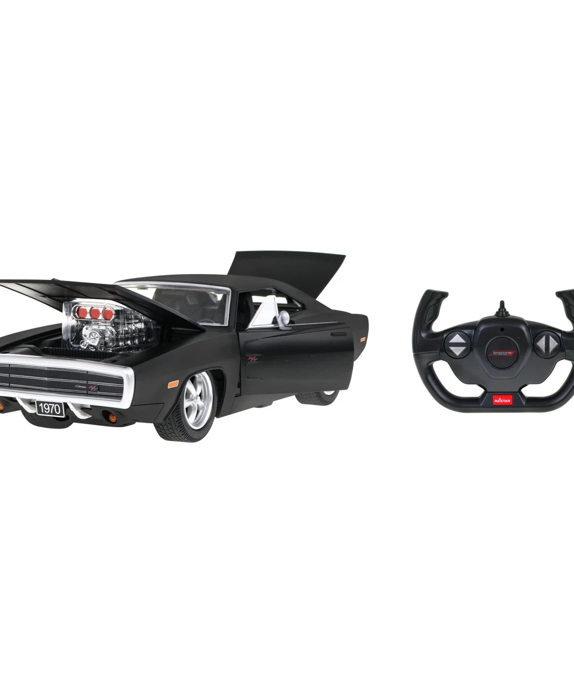 Rastar 1970 Dodge Charger R/T 1/16 Scale Licensed RC Car – Fast & Furious Remote Control Toy with Engine, Openable Doors, LED Lights & 2.4GHz Racing System for Kids & Collectors | 6+ Years - MINIMEE KIDS
