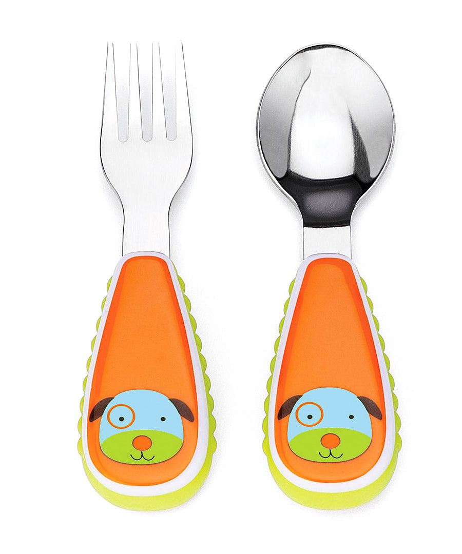 Skip Hop Zootensils Fork & Spoon Set | Utensils for Toddlers 12+ Months - MINIMEE KIDS