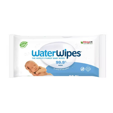 WaterWipes The World's Purest Baby Wipes Biodegradable Unscented Wipes - Pack of 60