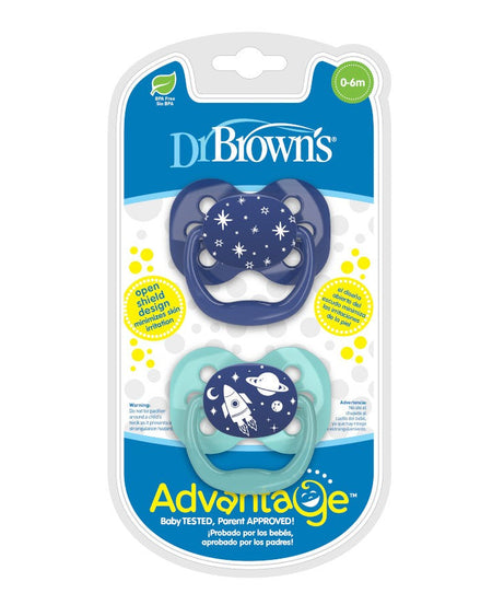 Dr. Brown's Advantage Soother Pacifier for 0-6 Months Stage 1 | Glows in the Dark | Color May Vary - MINIMEE KIDS