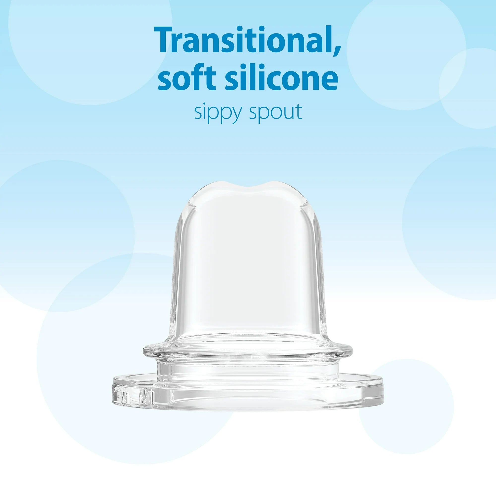 Dr. Brown's Milestones Options+ Baby Bottle Sippy Spouts - Narrow, Soft 100% Silicone (6m+, BPA Free) | Pack of 2