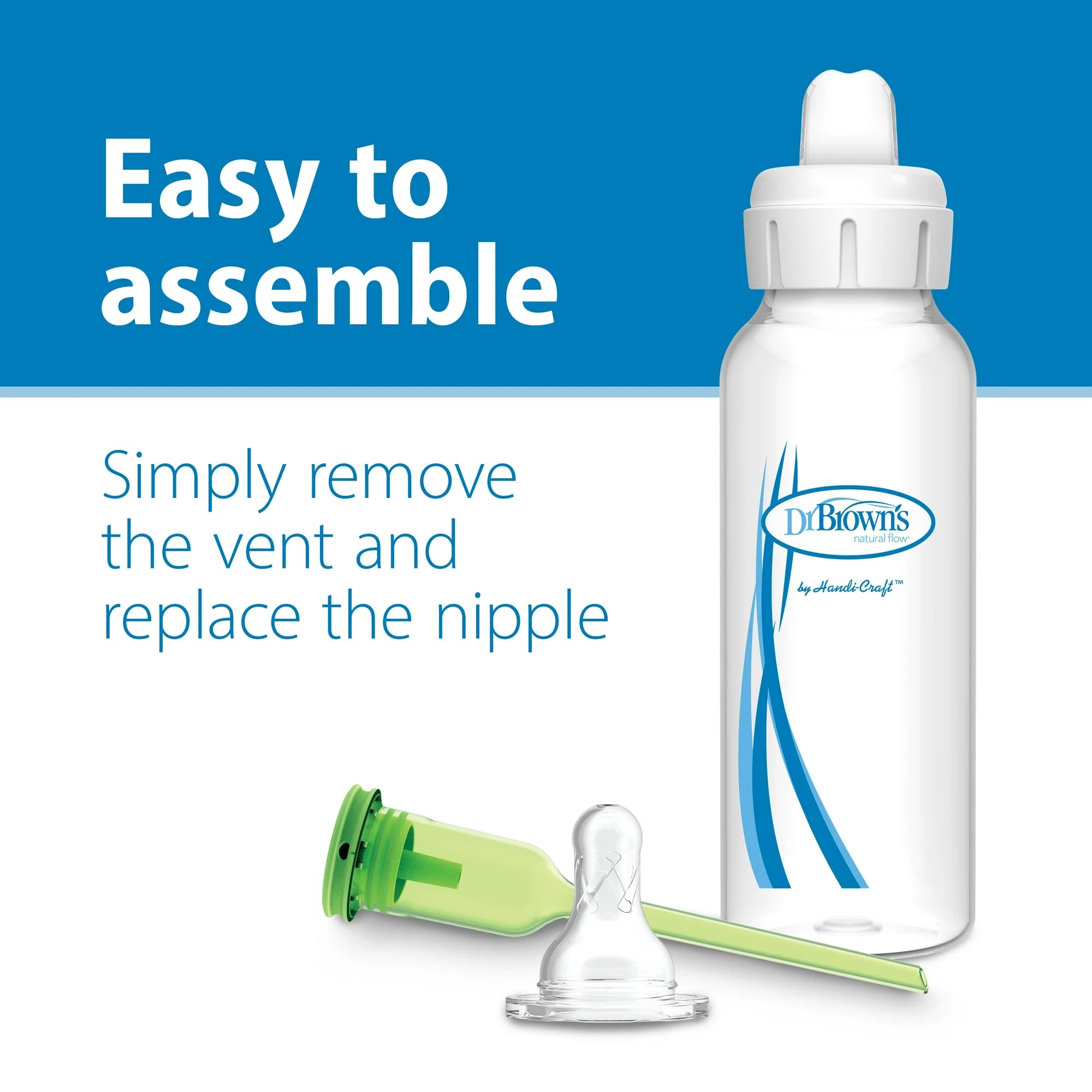 Dr. Brown's Milestones Options+ Baby Bottle Sippy Spouts - Narrow, Soft 100% Silicone (6m+, BPA Free) | Pack of 2