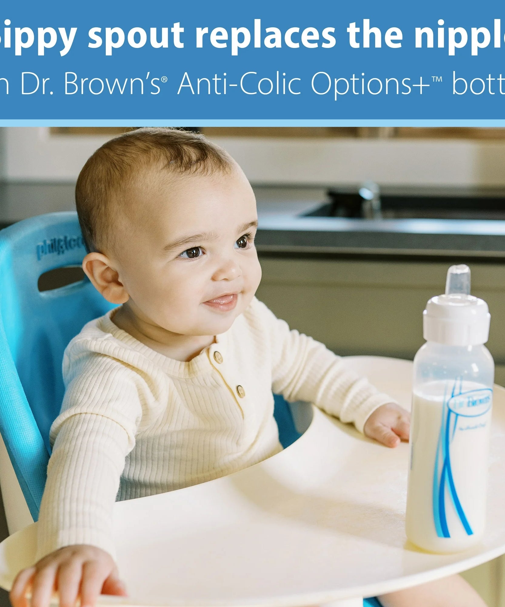 Dr. Brown's Milestones Options+ Baby Bottle Sippy Spouts - Narrow, Soft 100% Silicone (6m+, BPA Free) | Pack of 2